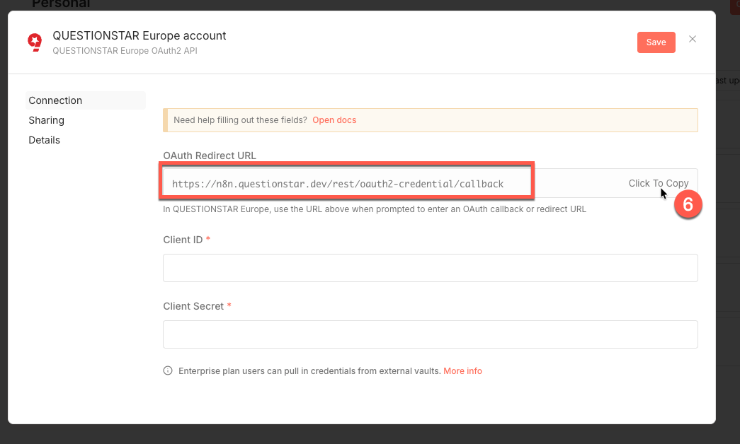 OAuth Redirect URL in n8n