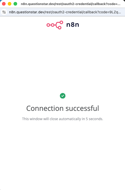 Confirmation: connection established