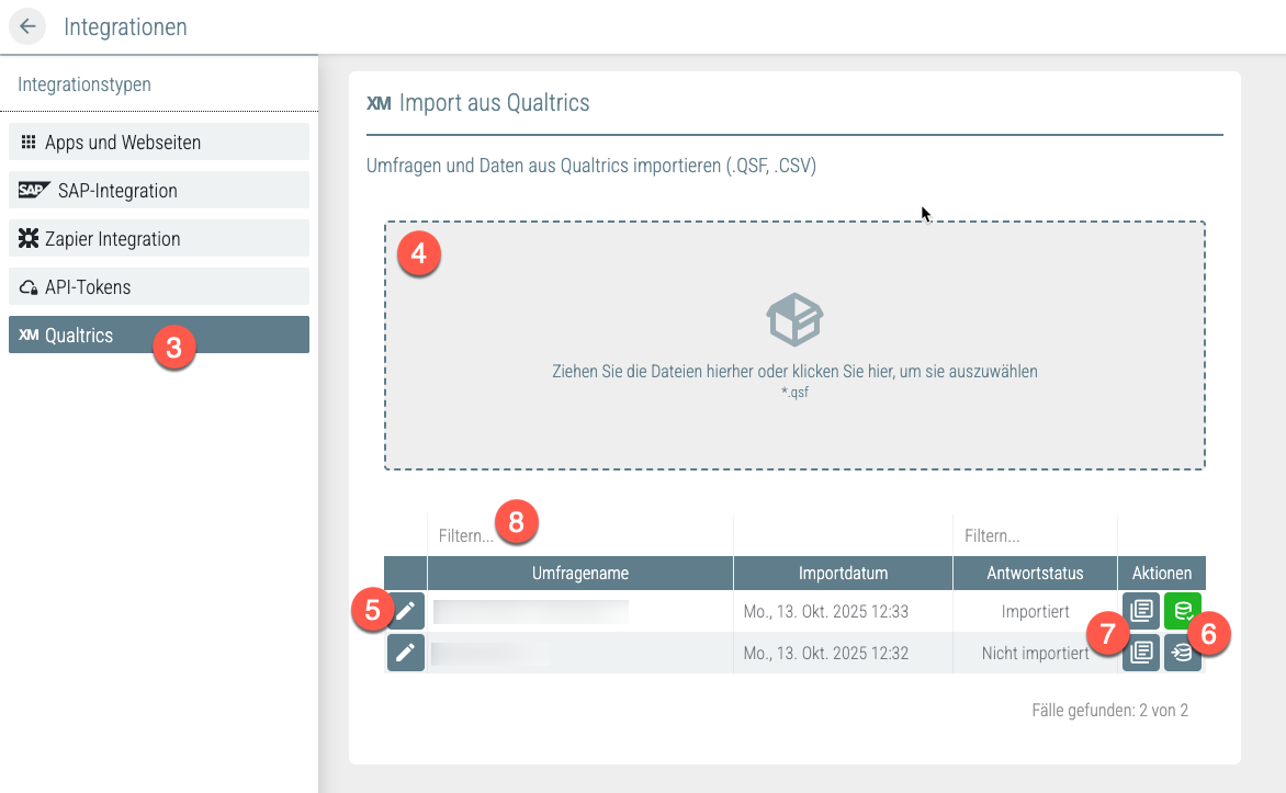 Qualtrics import view in QUESTIONSTAR