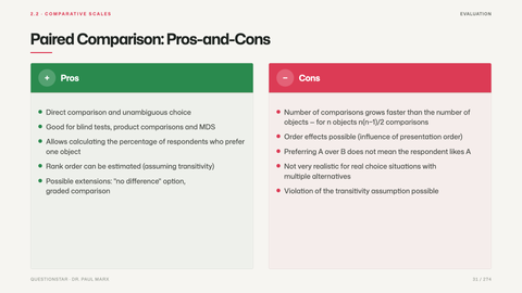 Paired Comparison: Pros-and-Cons