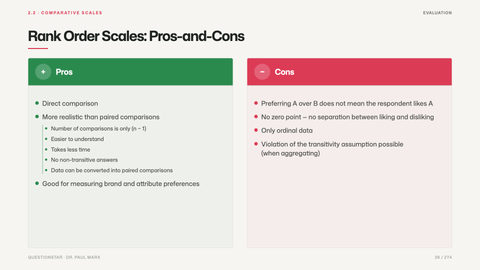 Rank Order Scales: Pros-and-Cons