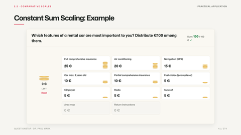 Constant Sum Scaling: Example
