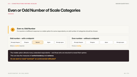 Even or Odd Number of Scale Categories