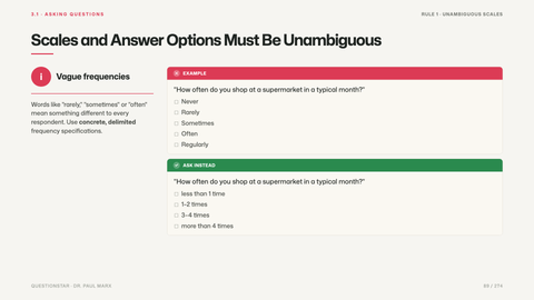 Scales and Answer Options Must Be Unambiguous
