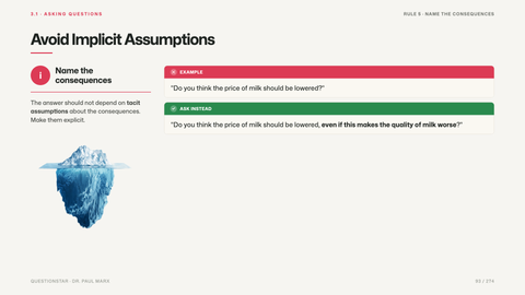 Avoid Implicit Assumptions