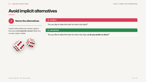 Avoid implicit alternatives