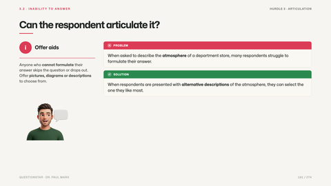 Can the respondent articulate it?