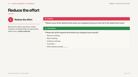 Reduce the effort