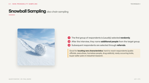 Snowball Sampling also chain sampling