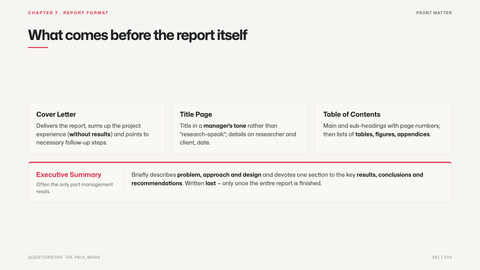 What comes before the report itself