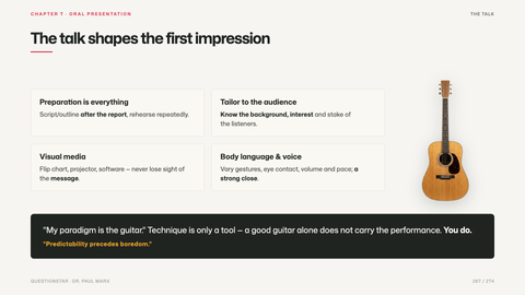 The talk shapes the first impression