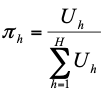 π_h = U_h divided by the sum of all U_h