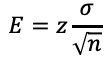 E = z · σ / √n