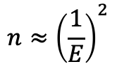 n ≈ (1/E)²