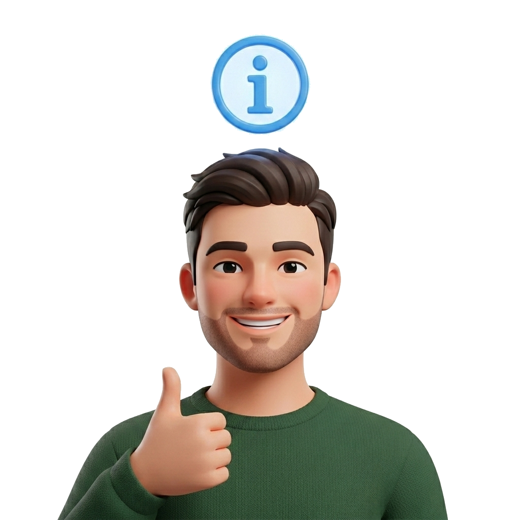 Informed person with info symbol