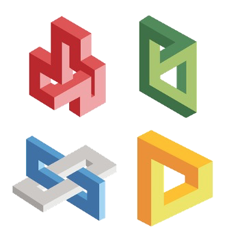 Impossible figures — opinions represent the facts in a distorted way